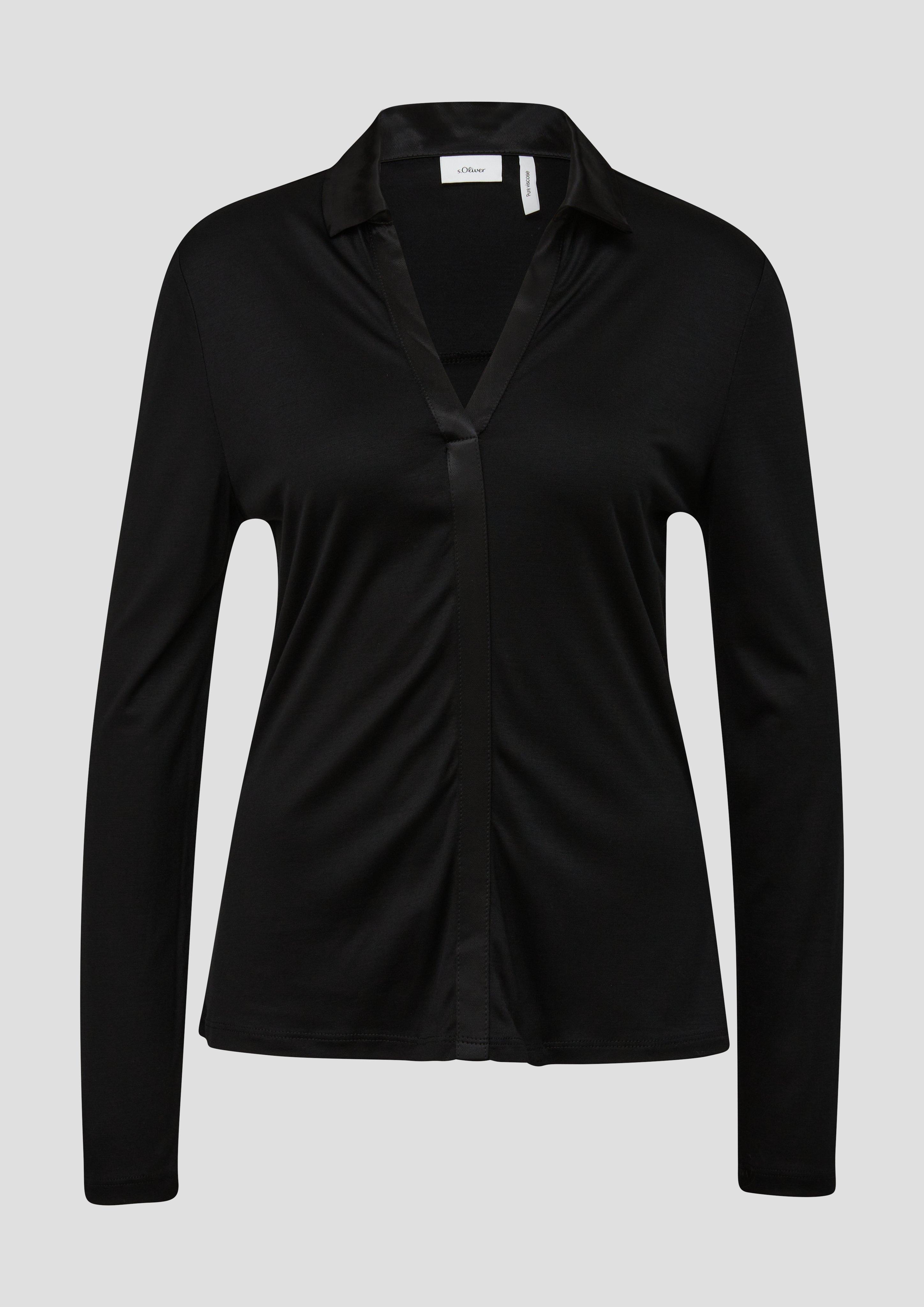 Viskoseshirt mit Satindetails  2135712-9999