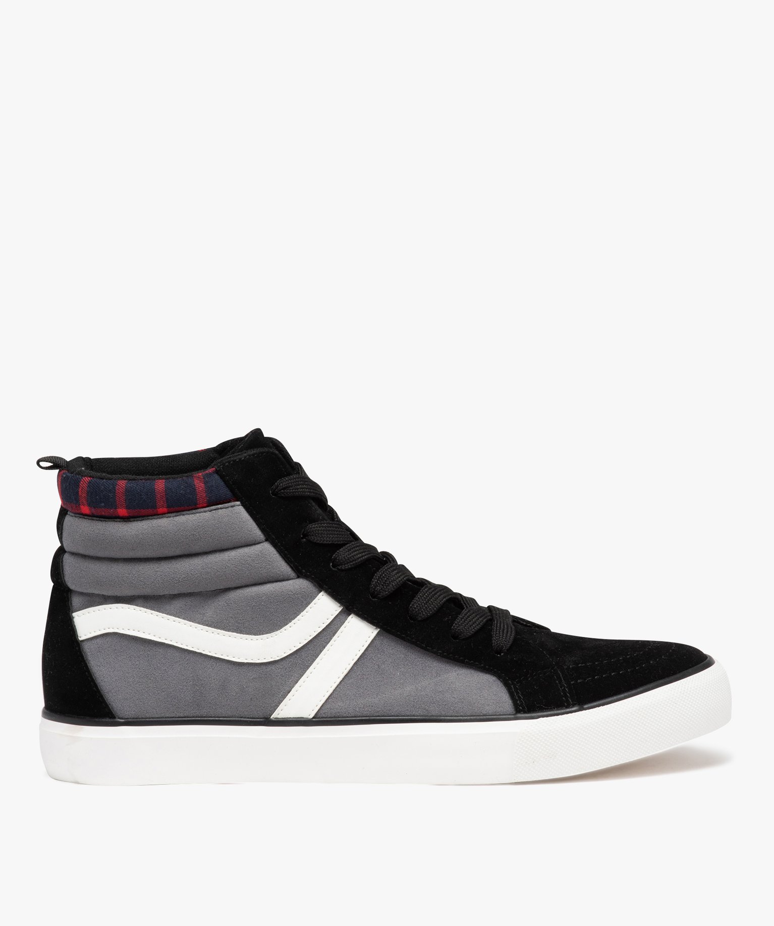 Baskets homme mid-cut en suédine à col rembourré noir | GEMO