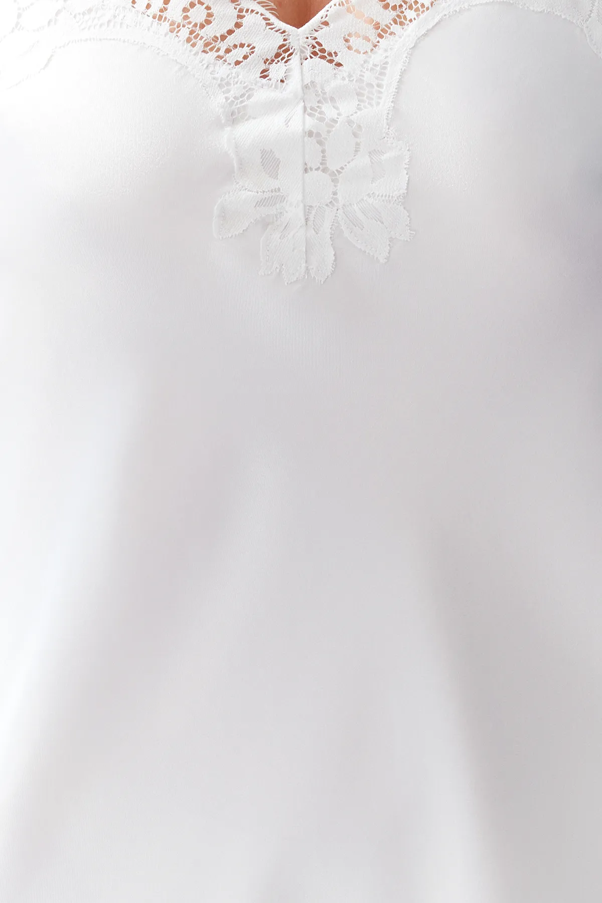 Trendyol Collection  Brautnachthemd aus gewebtem Satin mit Trägern und Spitze in Weiß THMSS24GC00011