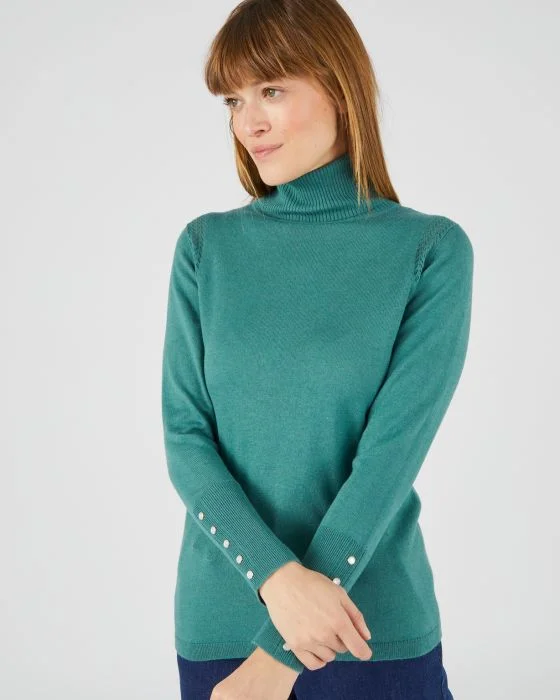 Pull col roulé maille fine