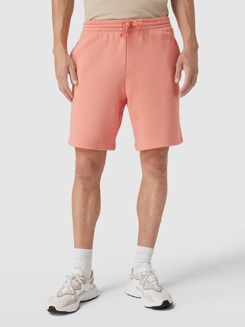 Shorts mit Label-Stitching in koralle