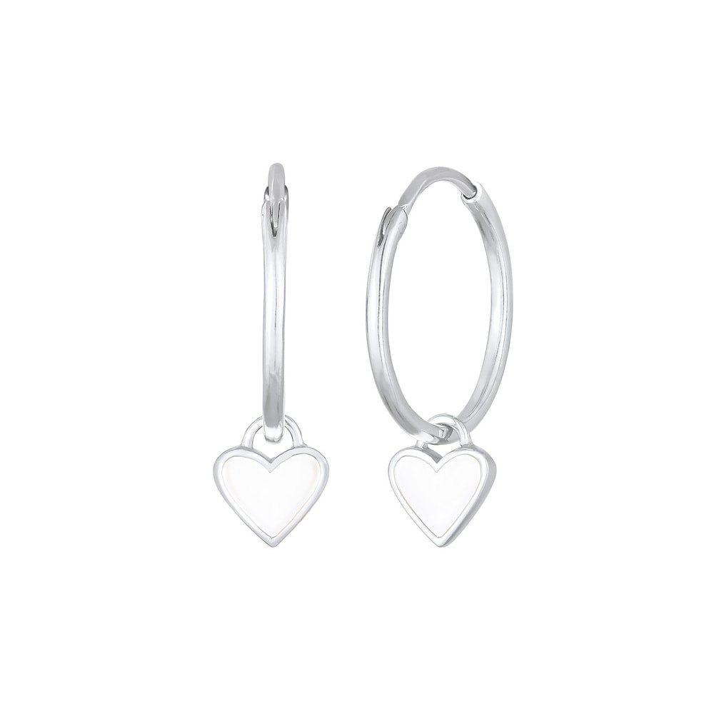 Elli Elli Boucles d'Oreilles Coeur Pendentif Adorable Boucles d'Oreilles Femme - Argen Boucles d'oreilles