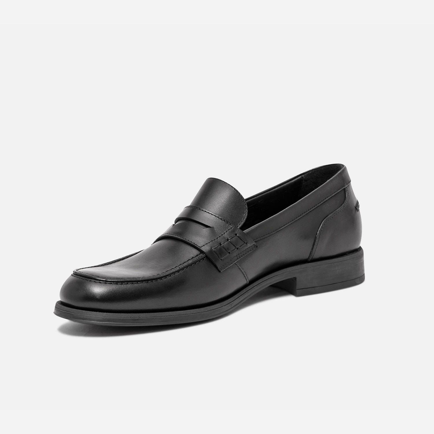 Mocassin noir en cuir