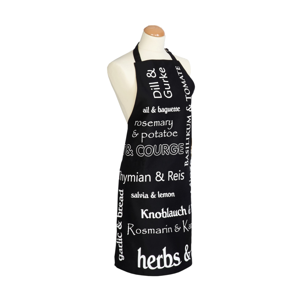 Schürze Herbs & More schwarz/weiß