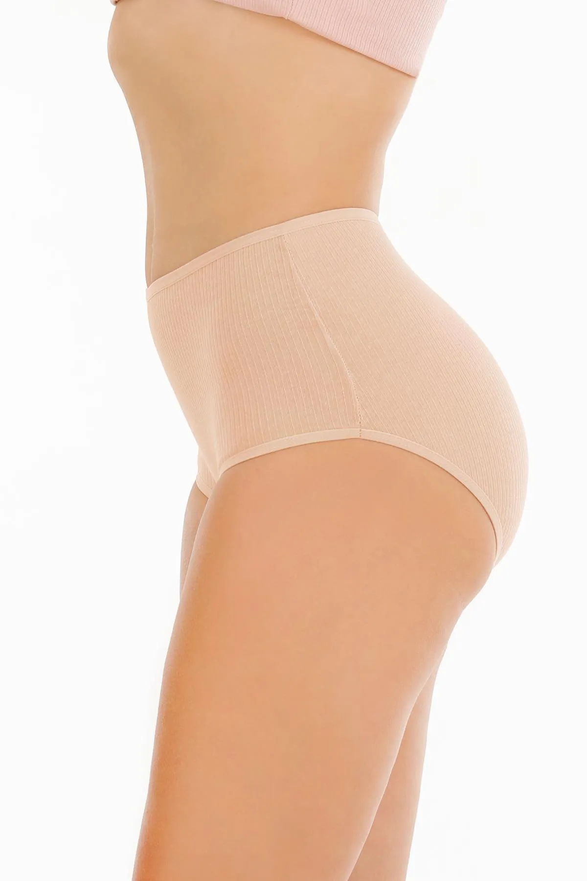 Sensu  Geripptes 5-teiliges Höschenset für Damen mit hoher Taille – Kts3080
