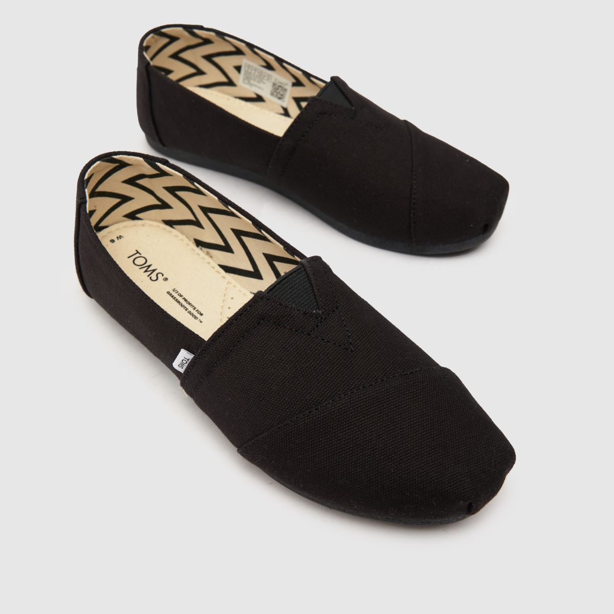 TOMS alp pamut lapos cipők fekete színben