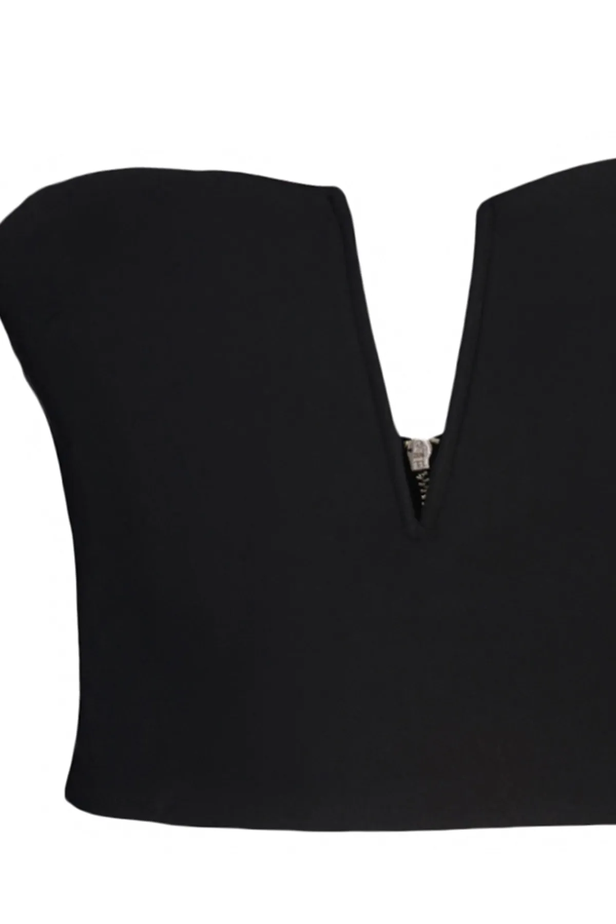 Trendyol Collection  Schwarzes, bauchfreies, gefüttertes Bustier aus Webstoff TPRSS22BS0065