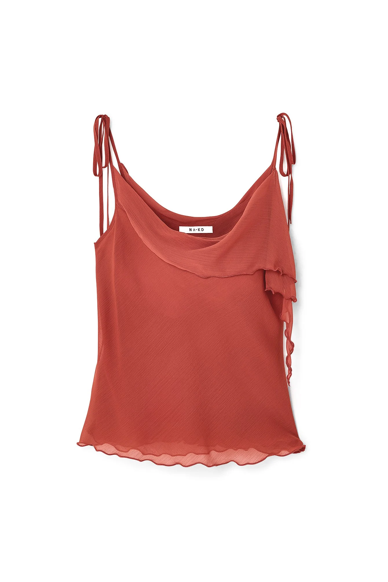 Chiffon-Oberteil mit Rüschen und Schnürung