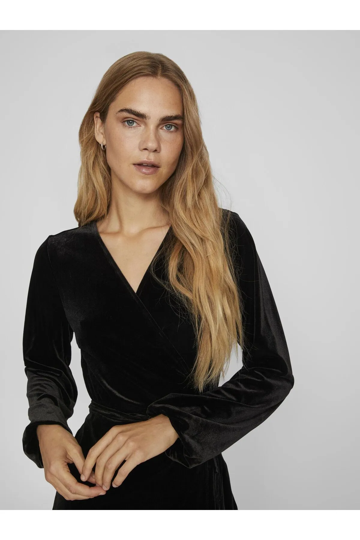 VILA  Wickelkleid Kurzes Velours