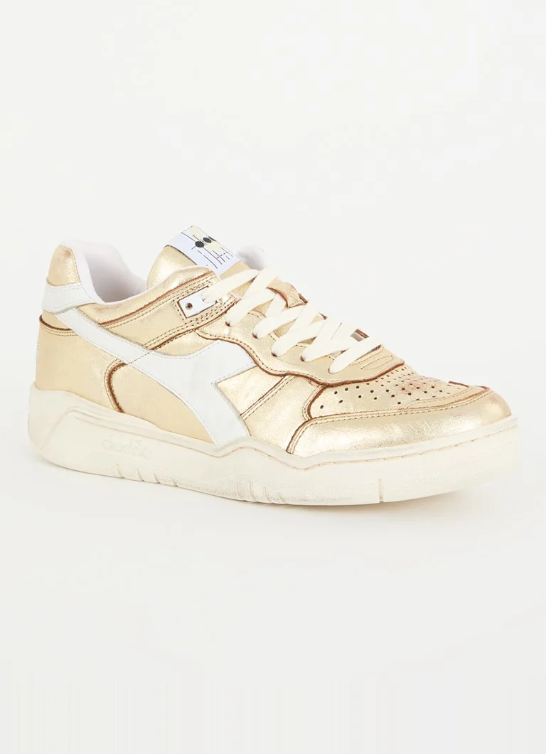 Diadora B.560 Lietotas ādas kedas ar metālisku apdari