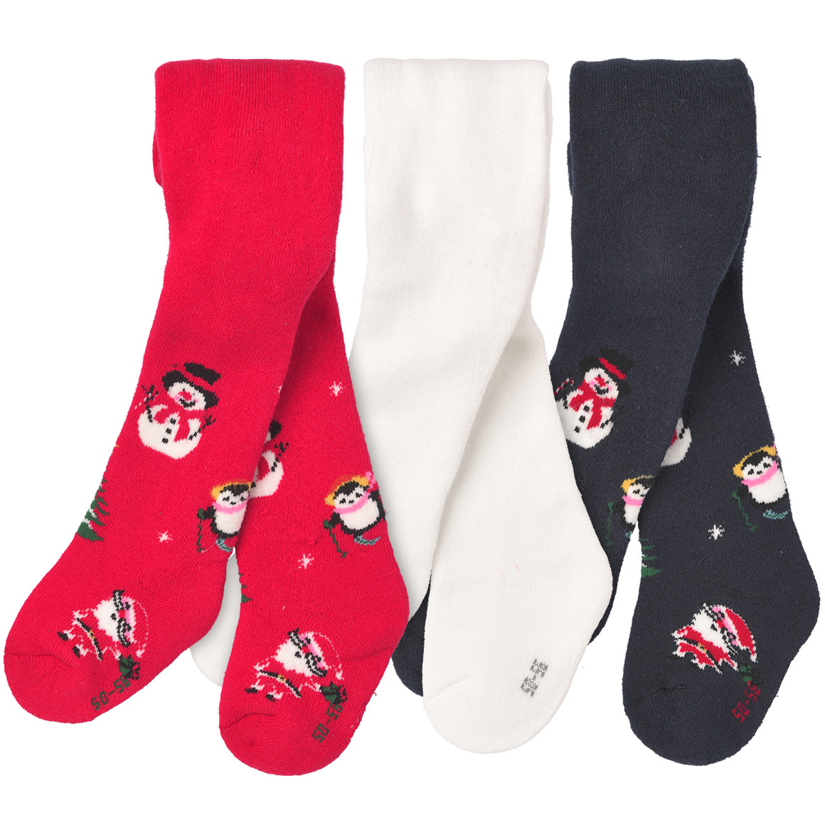 3 Baby Weihnachtsstrumpfhosen im Set