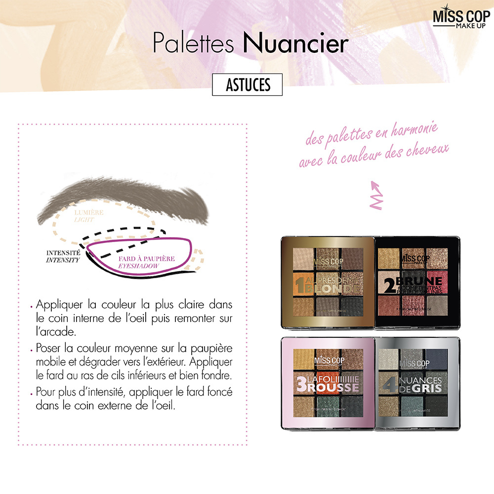 miss cop Nuancier N°3 Rousse Coffret maquillage