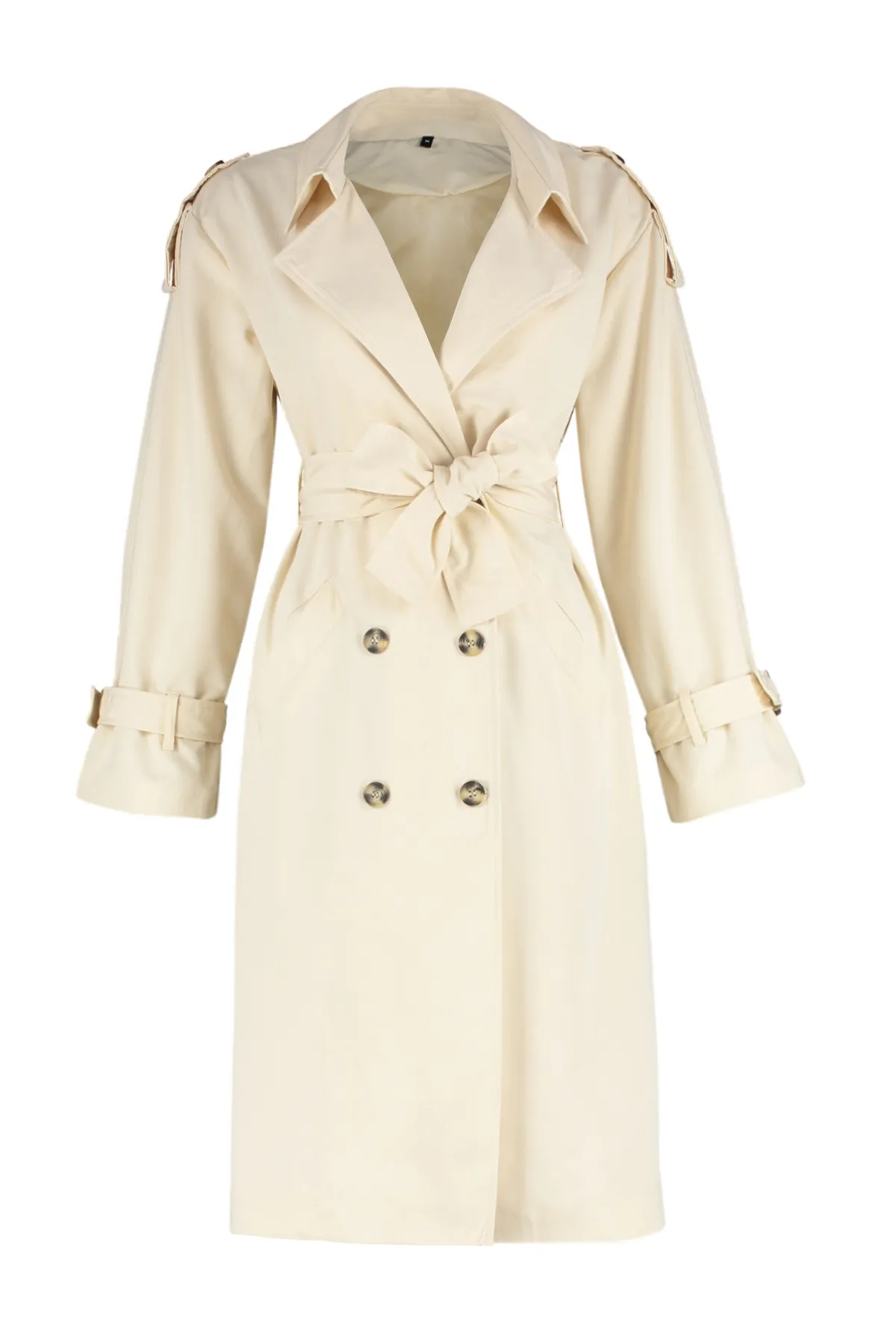 Trendyol Collection  Steinfarbener, weit geschnittener, weit geschnittener Trenchcoat mit Gürtel TWOSS21TR0005