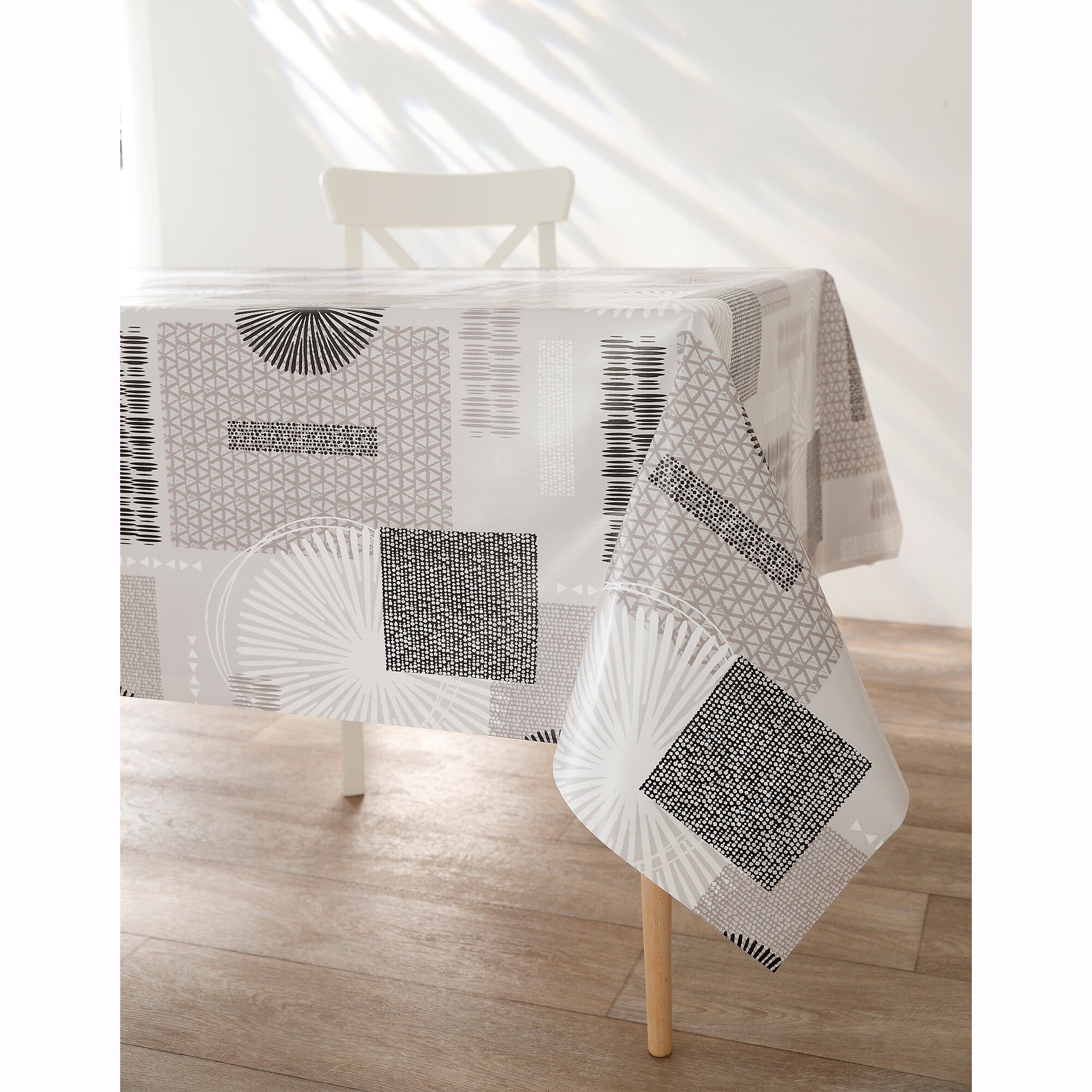 Nappe toile cirée imprimée rosaces