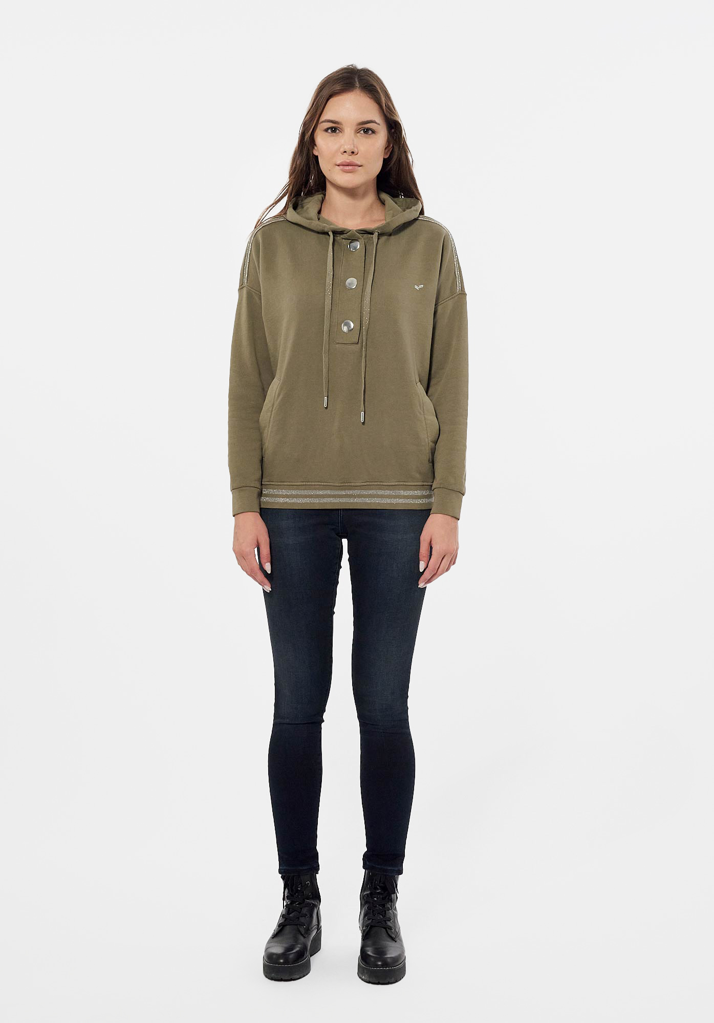 FADLE  Sweat kaki Femme en 100% coton