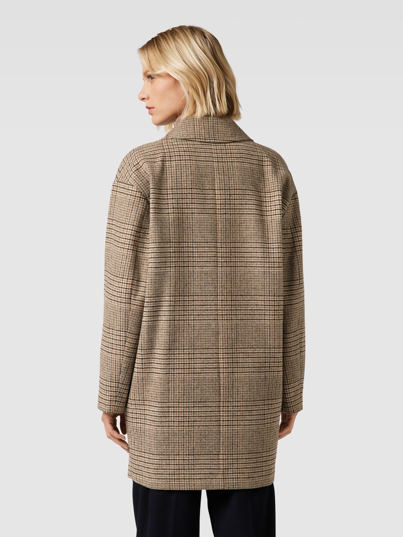 Blazer mit Glencheck-Muster und seitlichen Eingrifftaschen in hellbraun