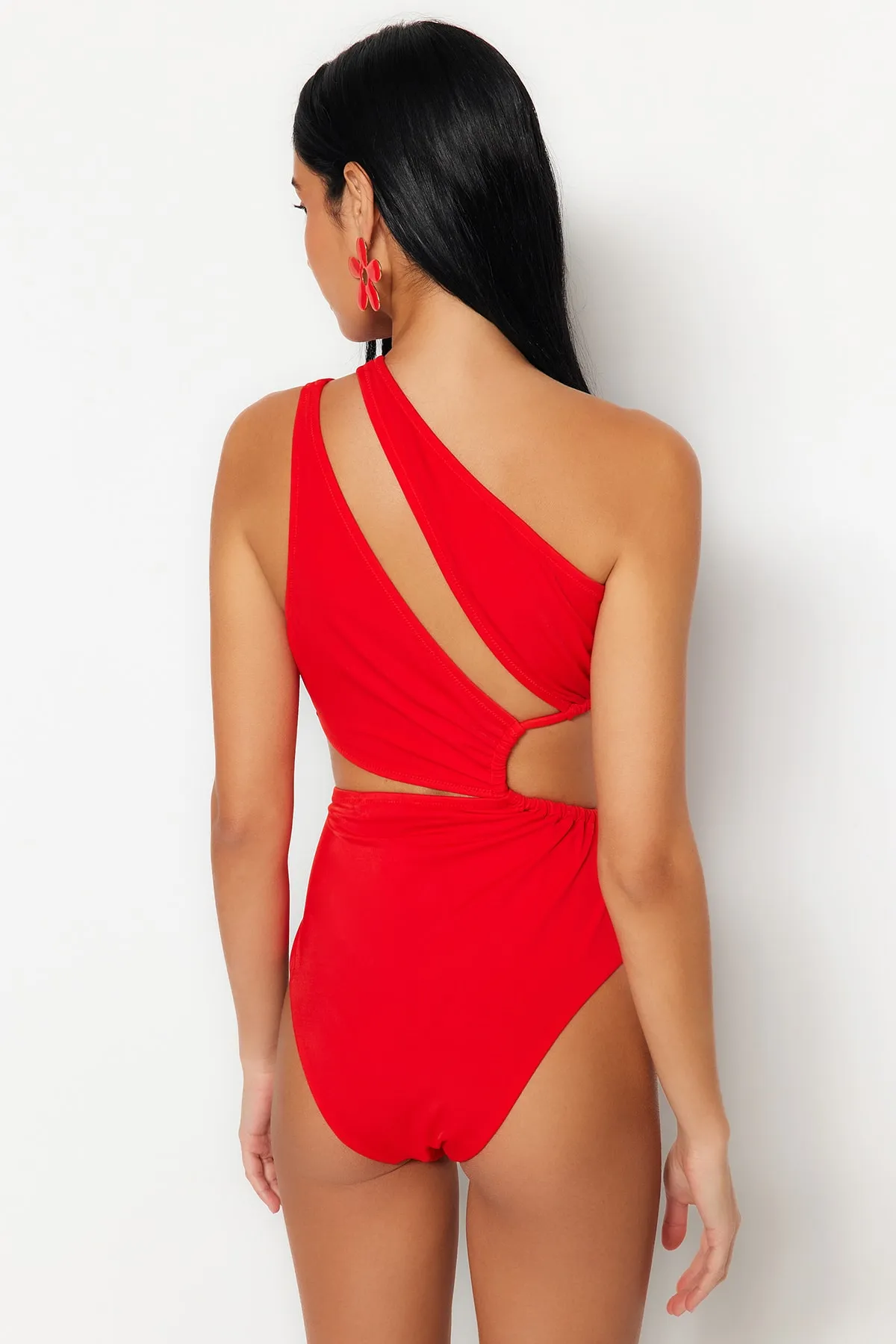 Trendyol Collection  Roter Single Shoulder Tunnel Regular Mayokini TBESS23MA00206