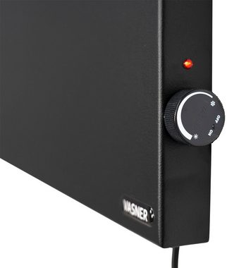 Vasner Infrarotheizung Konvi schwarz, Hybridheizung mit Konvektion & Thermostat, 600 Watt