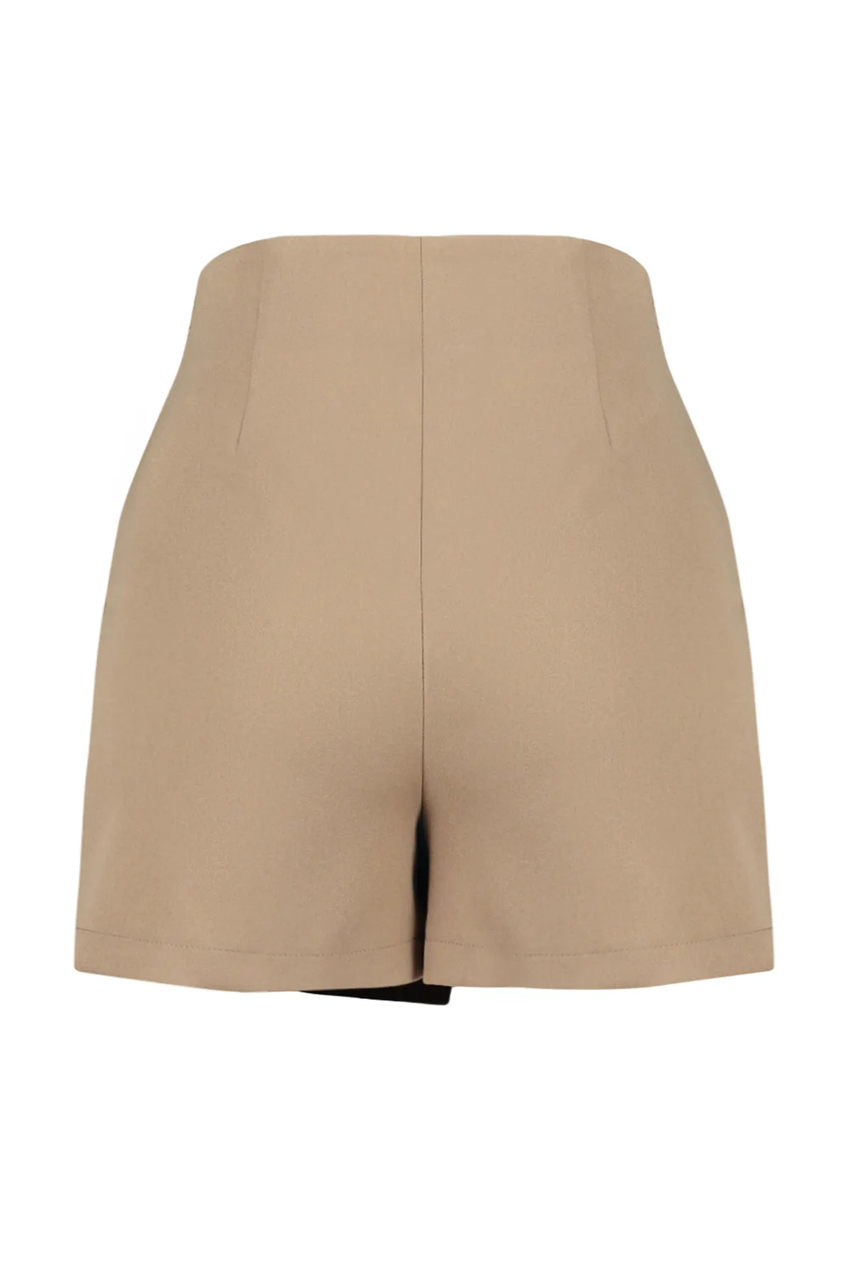 Trendyol Collection  Nerzfarbener, gewebter Shorts-Rock mit Knotendetails TWOSS24SR00005
