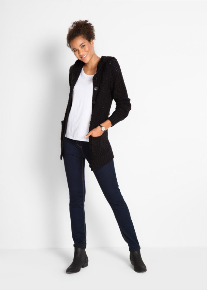 Strickjacke mit Kapuze