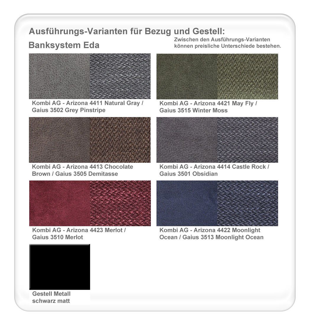 expendio Eckbankgruppe Gunar 1XL, (komplette Tischgruppe, Spar-Set, 4-tlg), Tisch Gunar Eiche rustikal + Eckbank Eda 3 + Bank + Stuhl Kato Gray