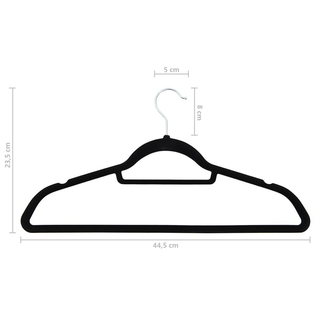 vidaXL Kleiderbügel 20 Stk. Kleiderbügel-Set Anti-Rutsch Schwarz Samt, (20-tlg)