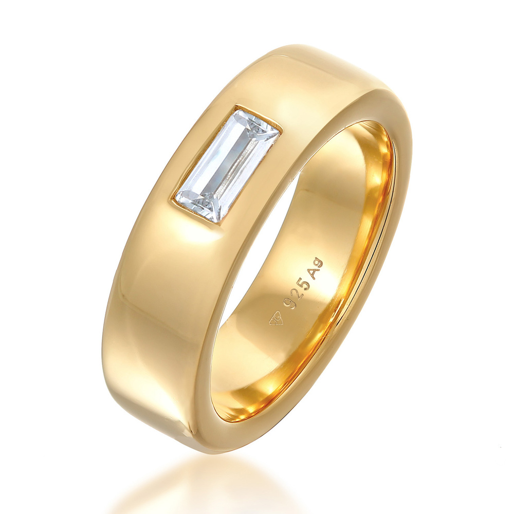 Elli PREMIUM Elli PREMIUM Bague Femmes Bande Élégant Simple avec Topaze en Argent Sterling 925 Bague