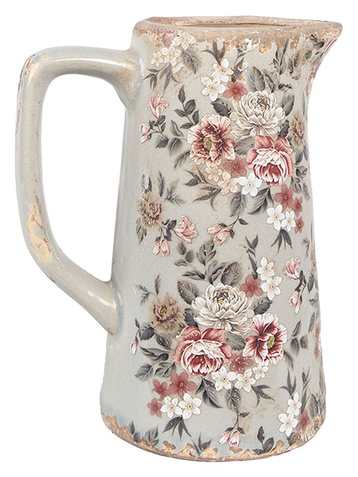Clayre & Eef Dekokanne in Hellgrau/ Rosa - (B)16 x (H)20 x (T)11 cm günstig kaufen onesize