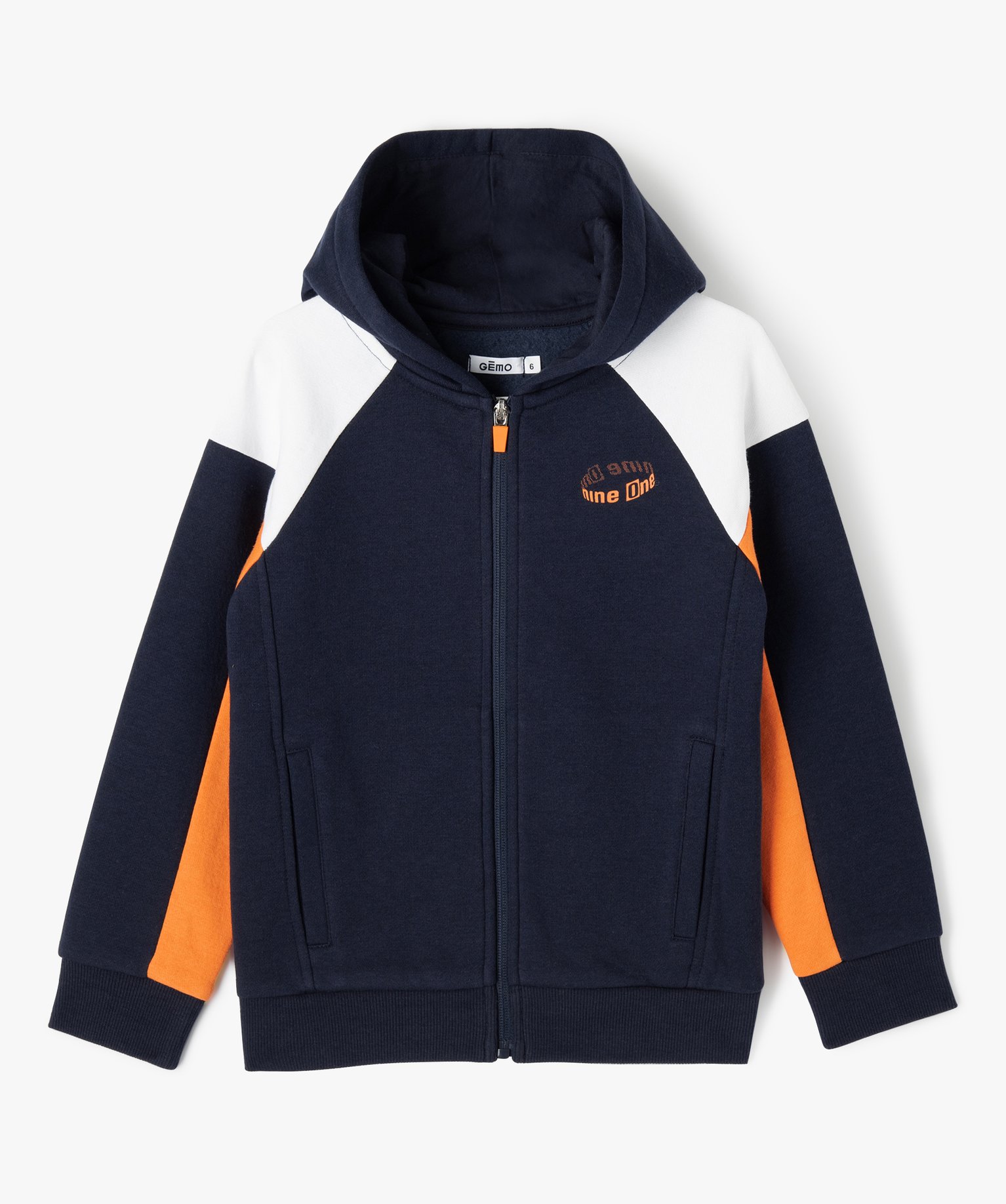 Sweat zippé à capuche Garçon marine | GEMO
