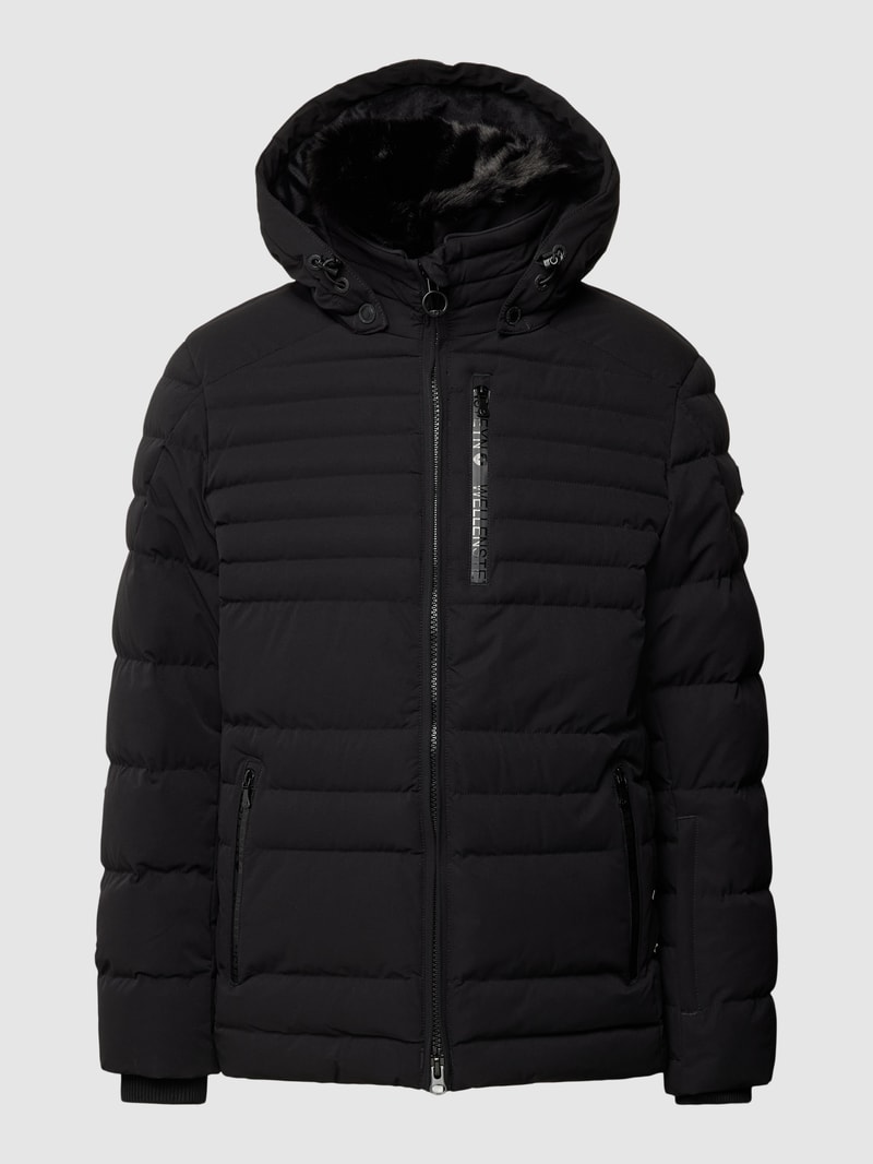 Funktionsjacke mit Reißverschlusstaschen und Storm Cuffs in schwarz