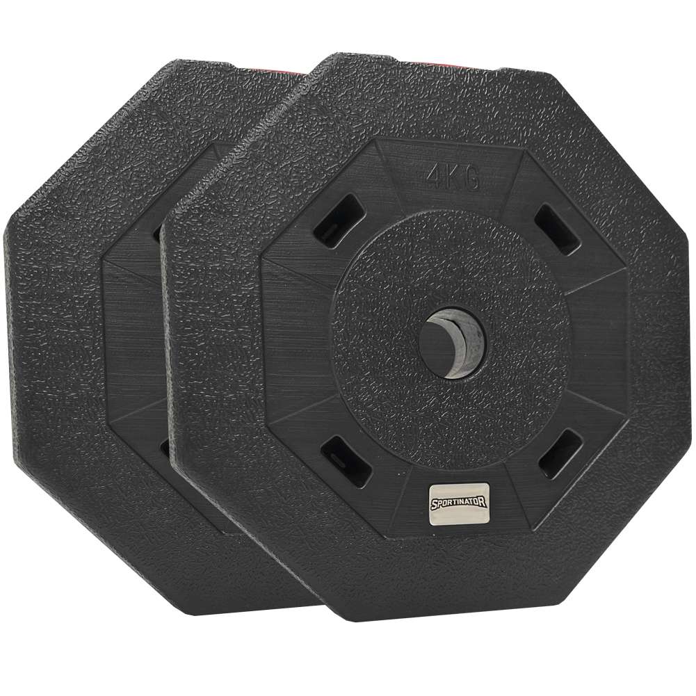 SPORTINATOR 4kg Bumper Plates Fitness Hantelscheiben 2er-Set