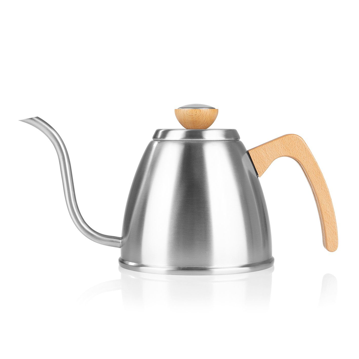 BEEM Wasserkessel POUR OVER Wasserkessel mit Thermometer 1L Buchenholz