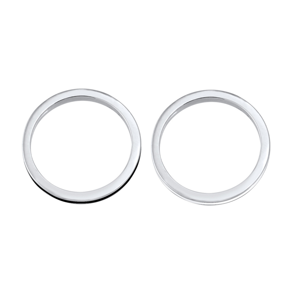 Elli Elli Bague Ensemble de bagues pour femmes - Noir de base avec émail en argent ste Bague
