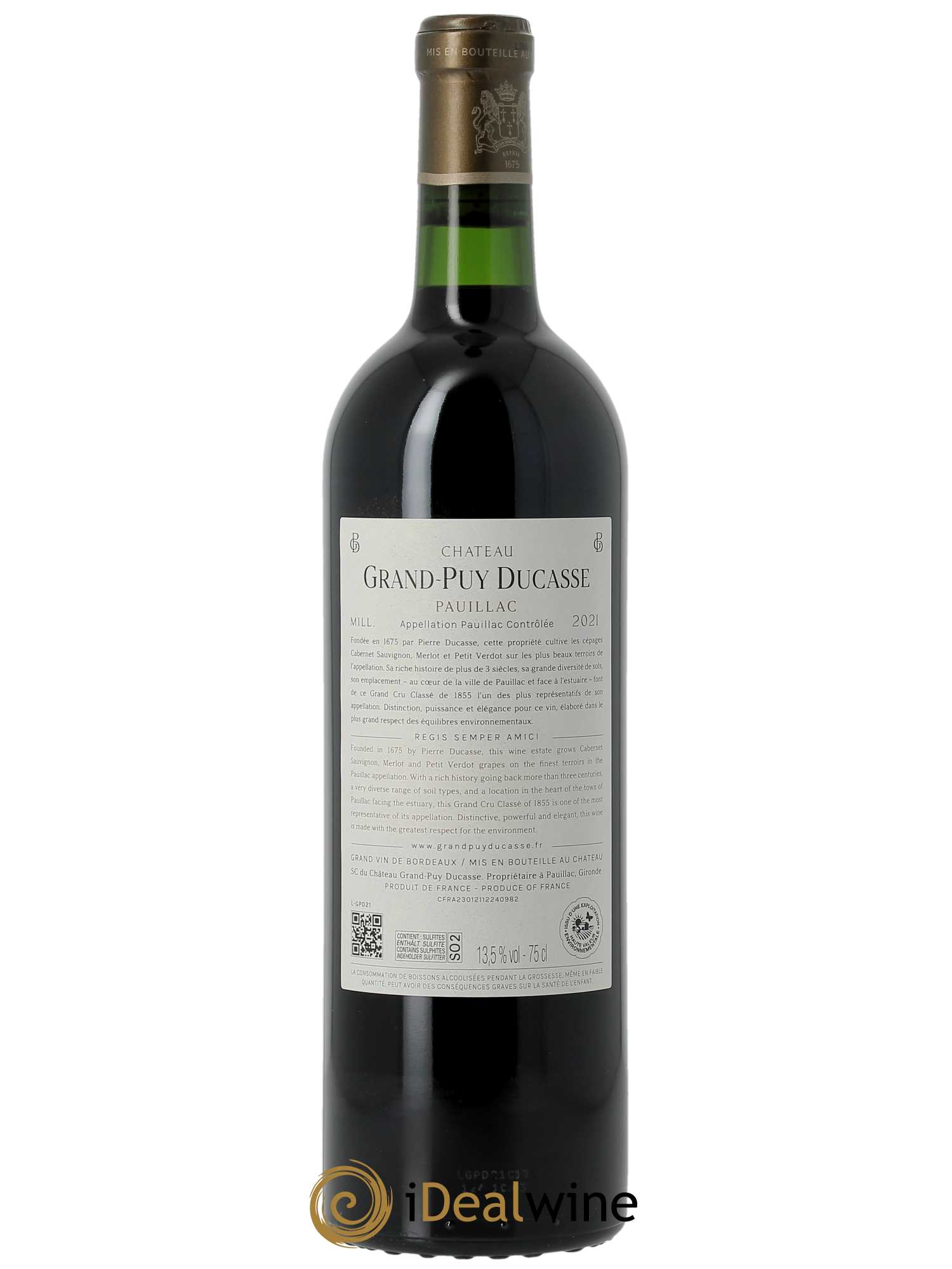 Château Grand Puy Ducasse 5ème Grand Cru Classé (CBO à partir de 6 bts) 2021 - Lot de 1 Bouteille