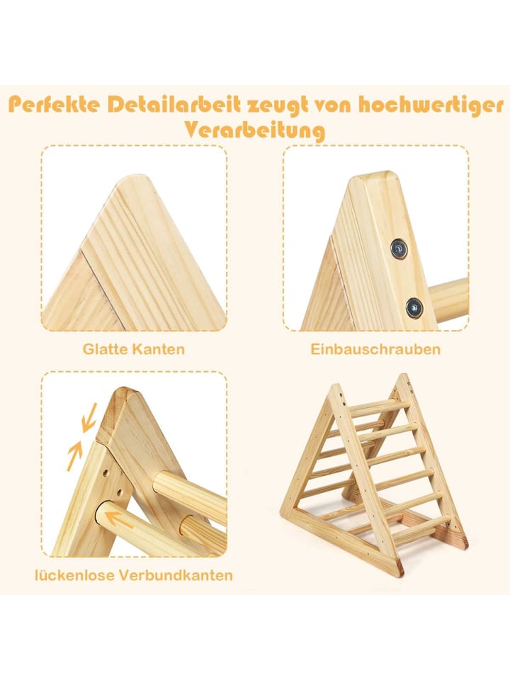 COSTWAY Kletterdreieck ab 3 Jahren in Braun günstig kaufen 94 cm