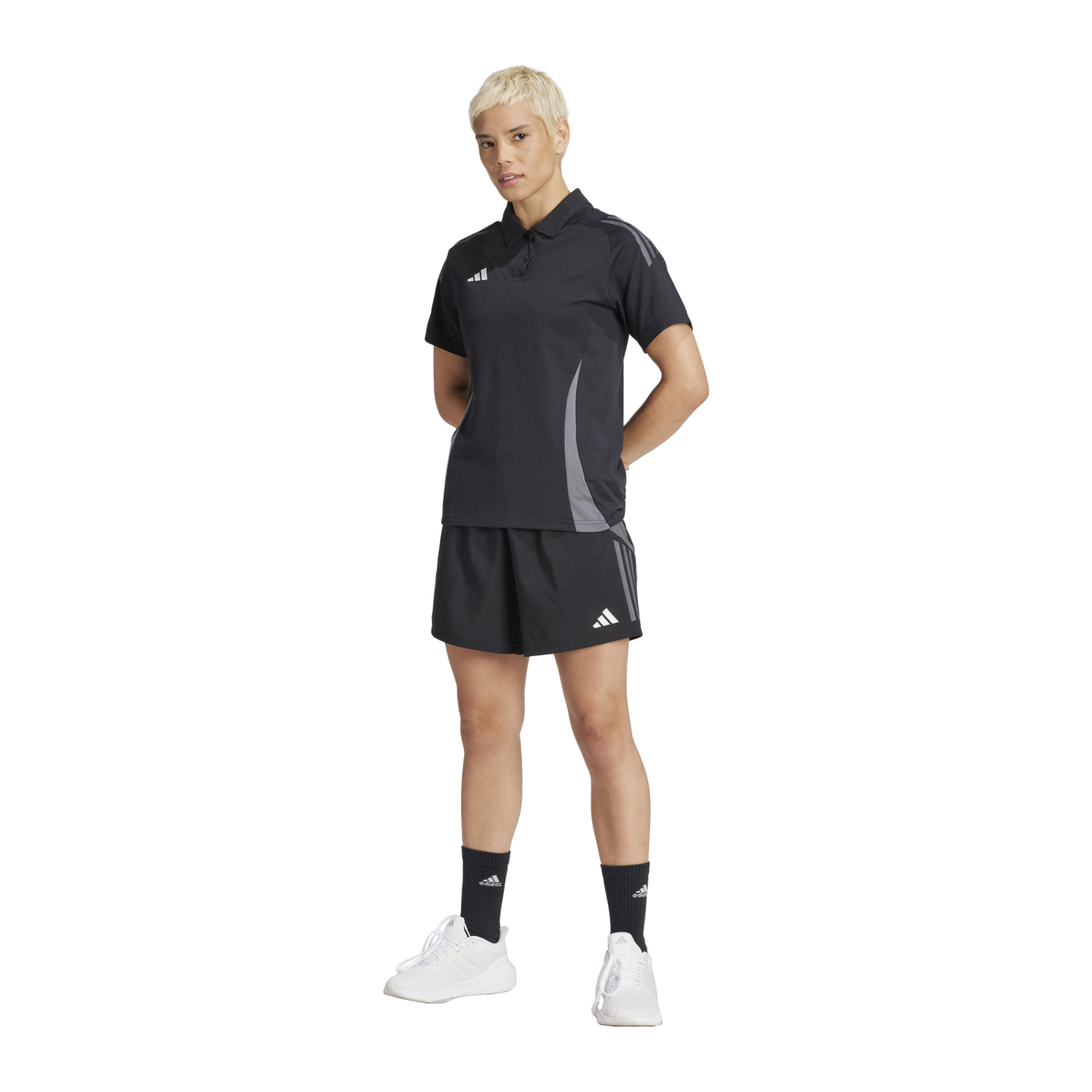adidas Tiro 24 C Poloshirt Damen Schwarz Grau