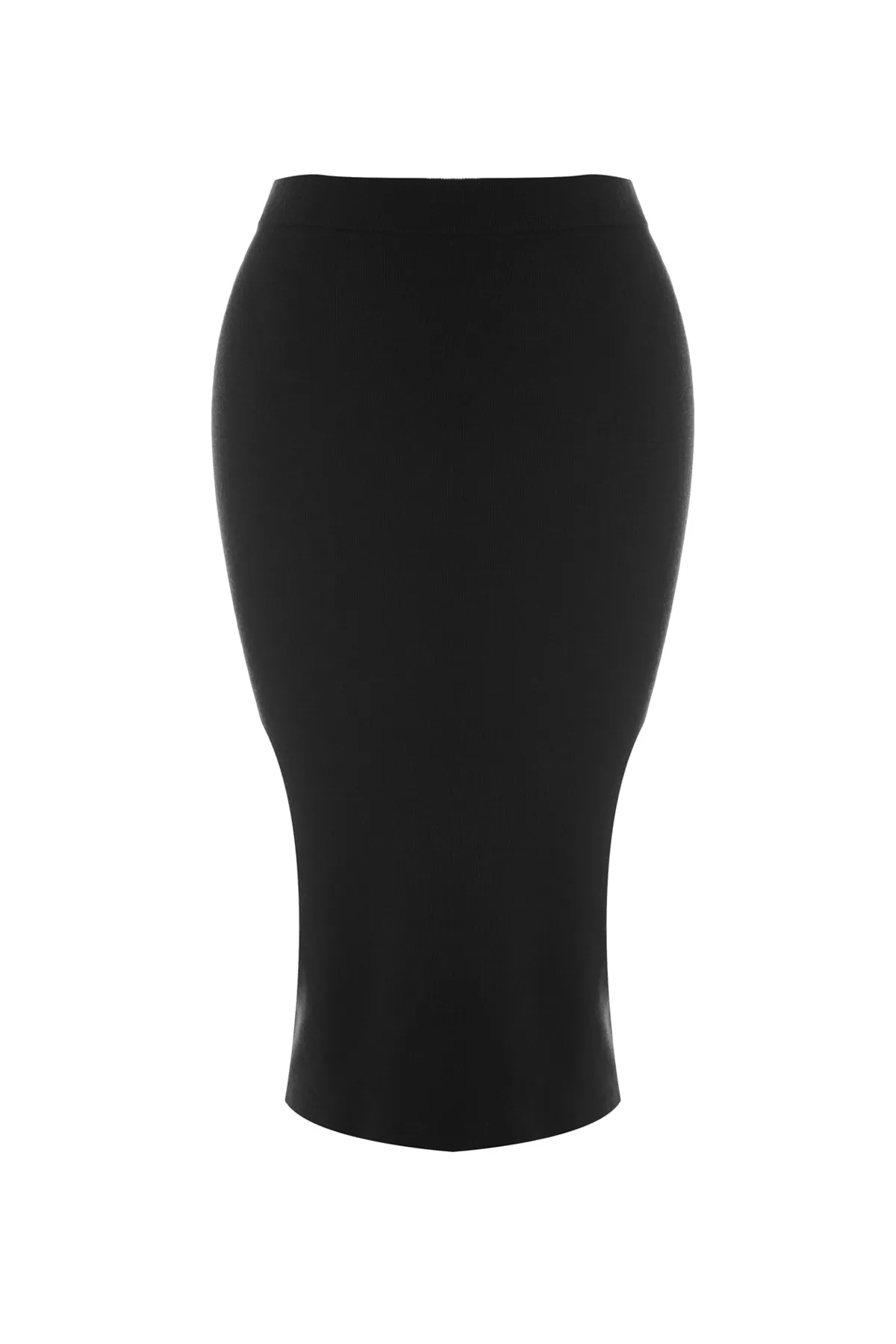 Trendyol Collection  Schwarzer Midi-Bleistift-Strickrock TWOAW20DU0006