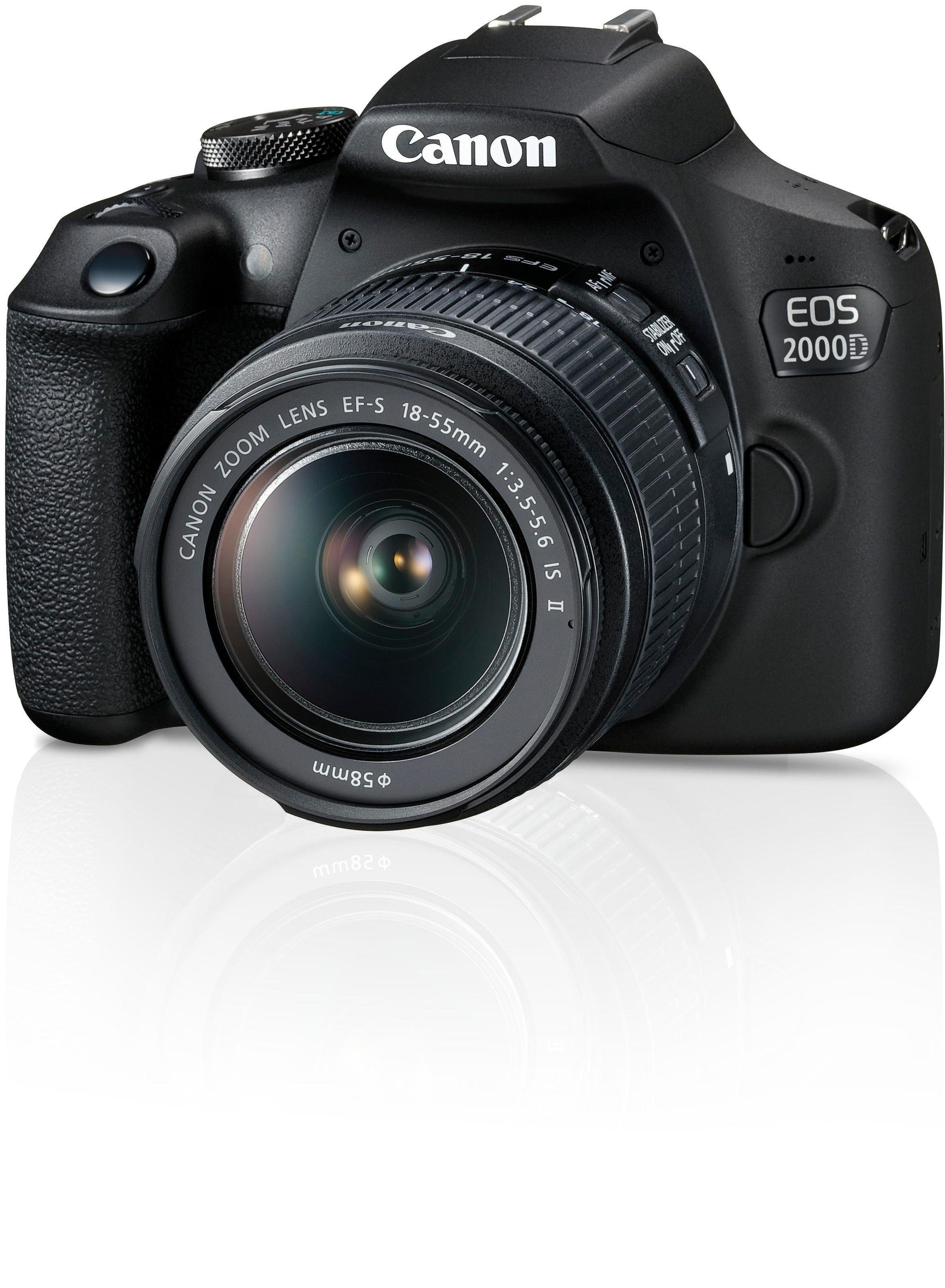 Canon EOS 2000D Kit Spiegelreflexkamera (EF-S 18-55 IS II, 24,1 MP, NFC, WLAN (Wi-Fi), inkl. EF-S 18-55 IS II Objektiv)
