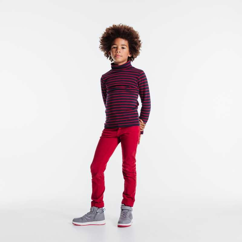 T-shirt col roulé rouge garçon