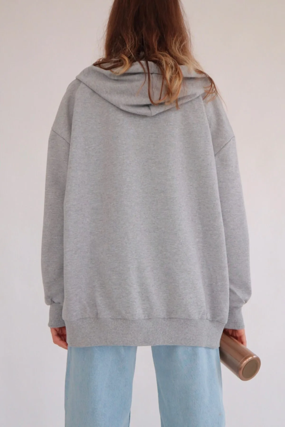 EFBUTİK  Unisex-Cardigan mit Reißverschluss in Grau