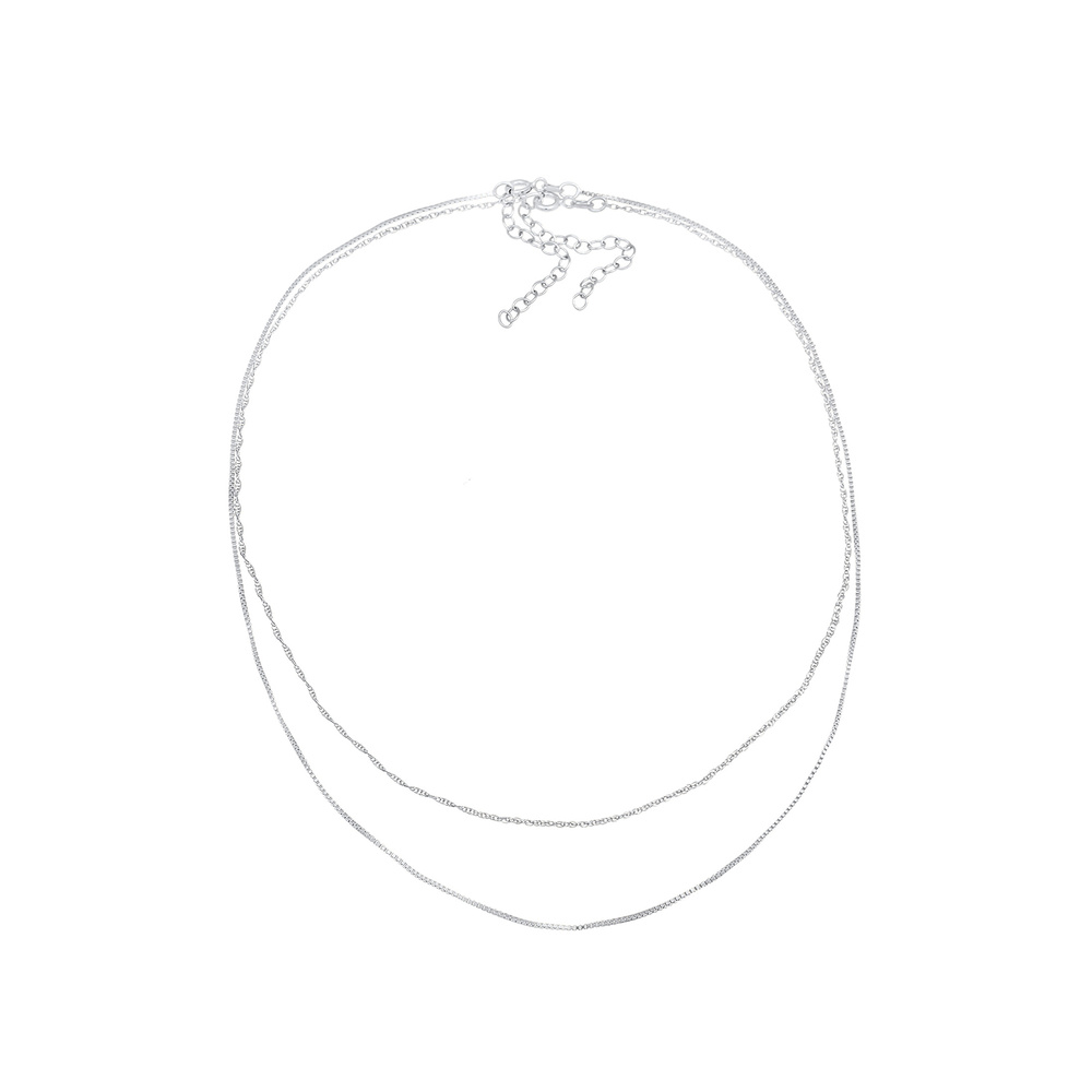 Elli Elli Collier Choker Chaîne Vénetienne Tourné Basic Collier Femme - (925/1000) Arg collier