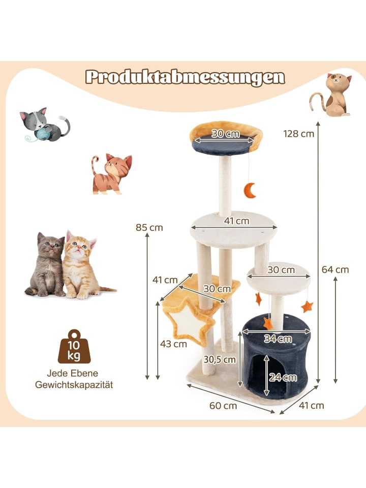 COSTWAY Kratzbaum 60x41x128cm in Beige günstig kaufen onesize