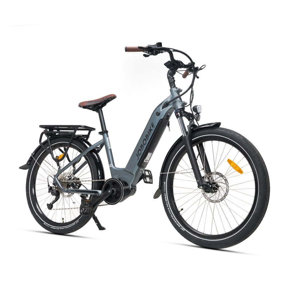 JOBOBIKE E-Bike F45 ebike sale Elektrofahrrad Damen Herren 26'' E-Cityrad, 7 Gang Shimano Shimano Schaltwerk, Kettenschaltung, Mittelmotor, 504,00 Wh Akku, (Set, mit Akku-Ladegerat, mit Werkzeug)