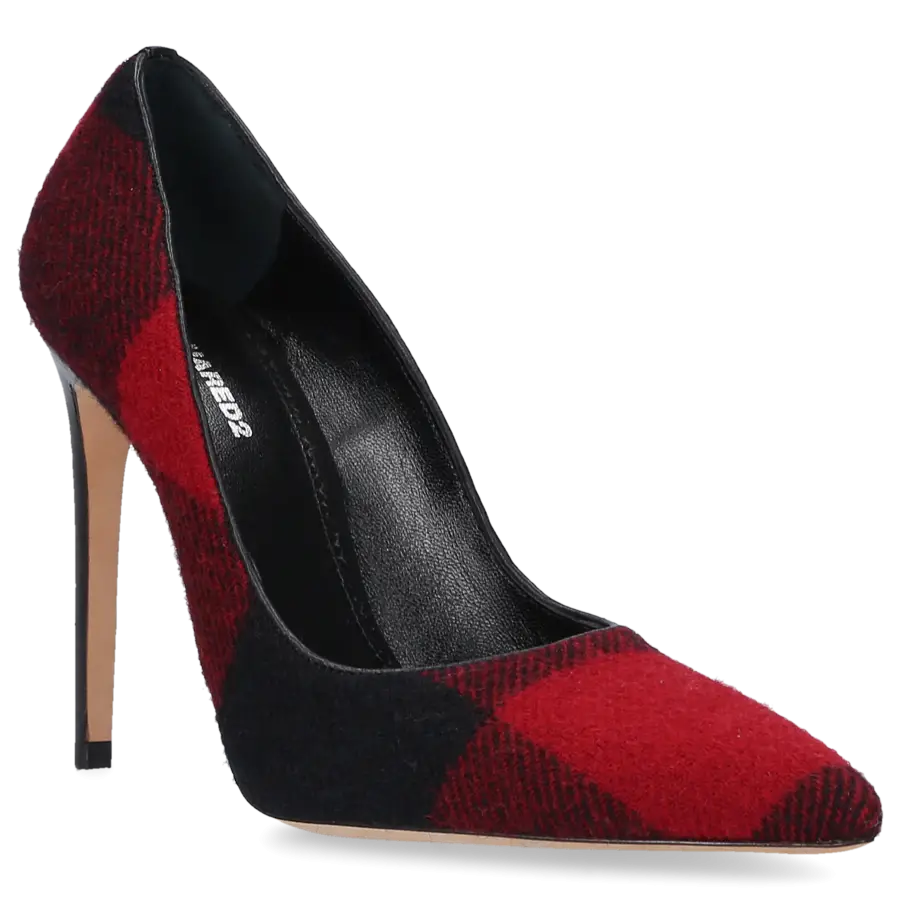 Dsquared2 - Dsquared2 Pumps Basic Stoff Tartan schwarz rot - rot