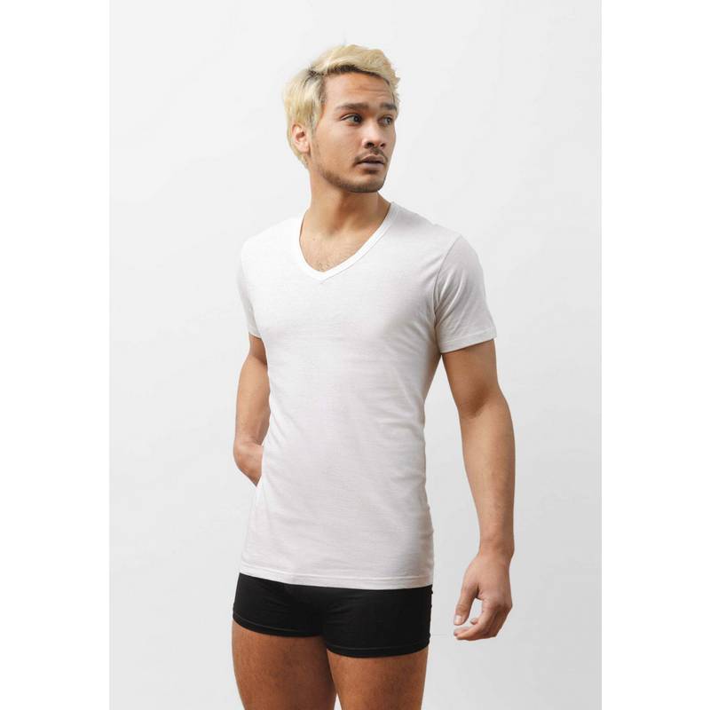 Snocks Unterhemd V-Ausschnitt aus Bio-Baumwolle T-Shirt Herren