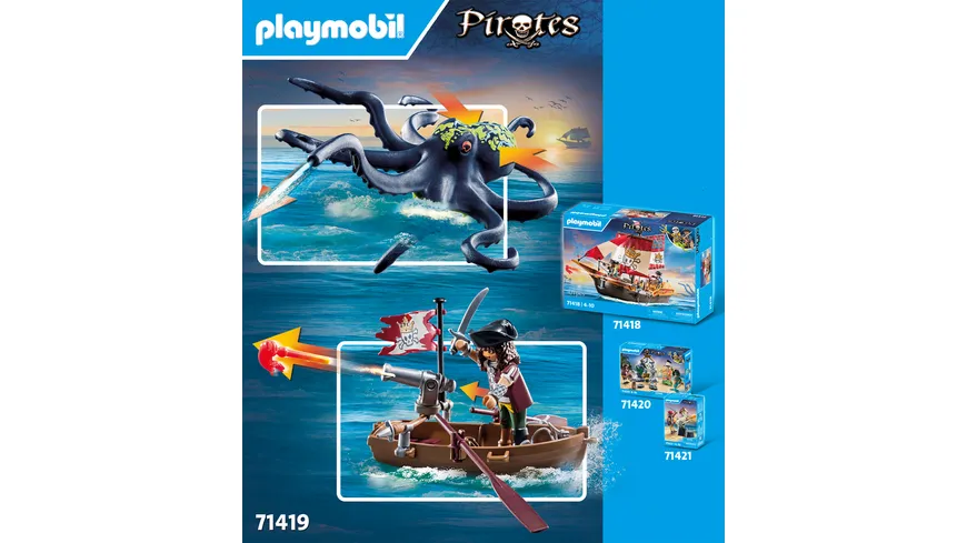 PLAYMOBIL 71419 - Pirates - Kampf gegen den Riesenoktopus