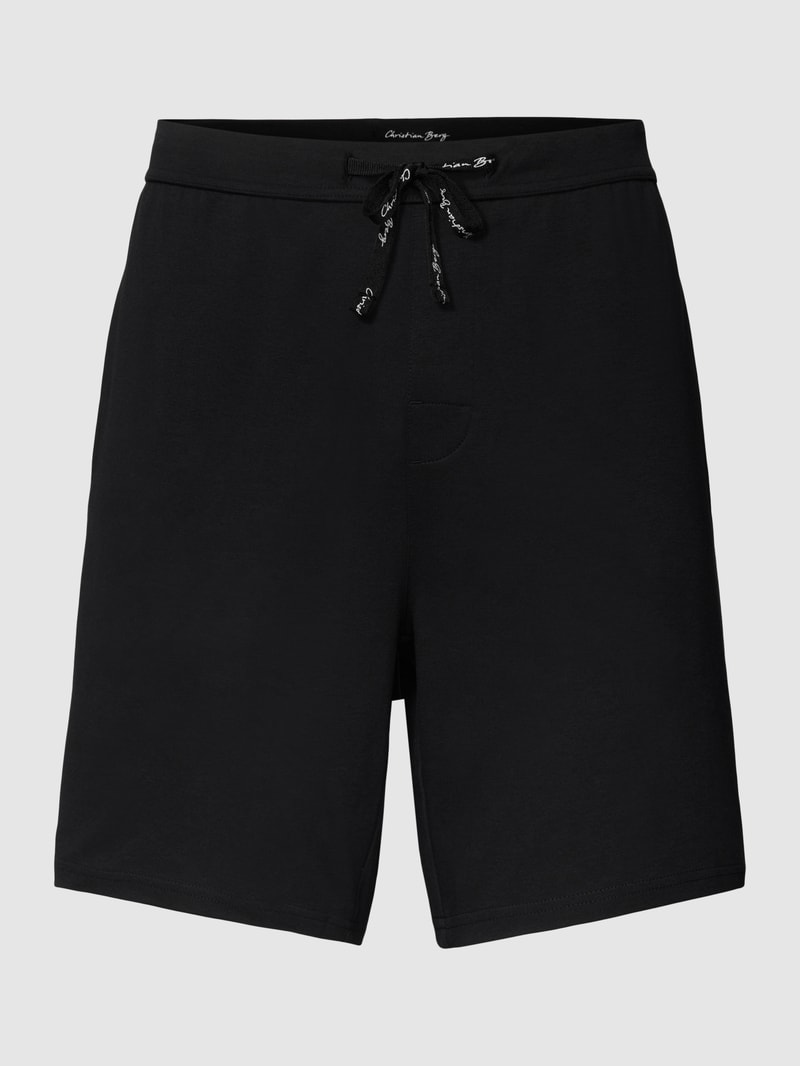 Sweatshorts mit Label-Detail in schwarz