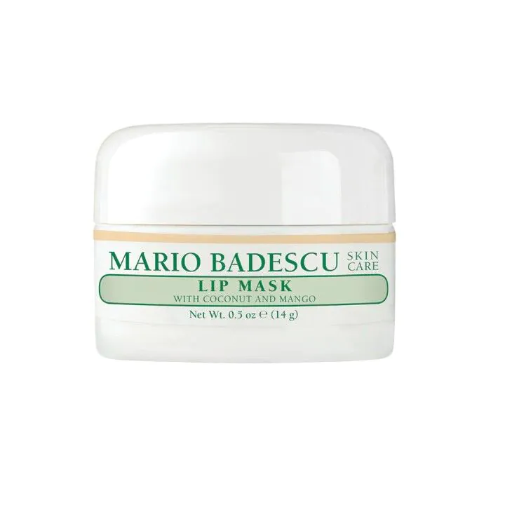 Mario Badescu lūpų kaukė su kokosu ir mangu. Naktinė lūpų kaukė su kokosu ir mangu.