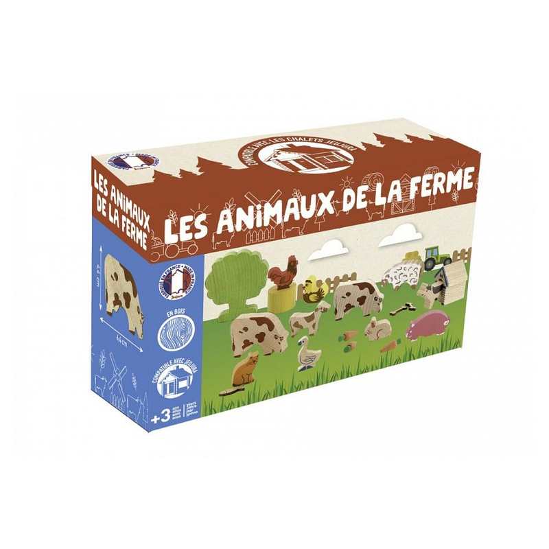 Figurines Les animaux de la ferme en bois