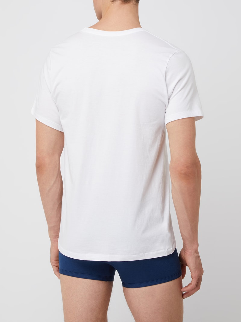 T-Shirt mit Stretch-Anteil im 3er-Pack in weiß